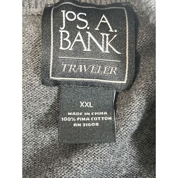 Jos. A. Bank Men’s Gray Sweater Size 2XL XXL 100% Pima Cotton 1/4 Zip Travlers - Picture 4 of 10